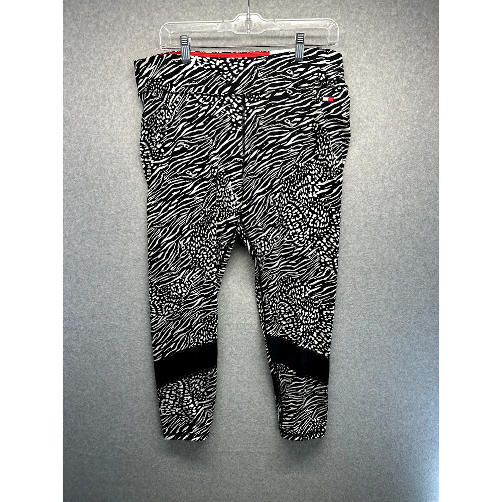 Tommy Hilfiger Sport Womens Leggings Size 2X Animal Print Black & White NWT